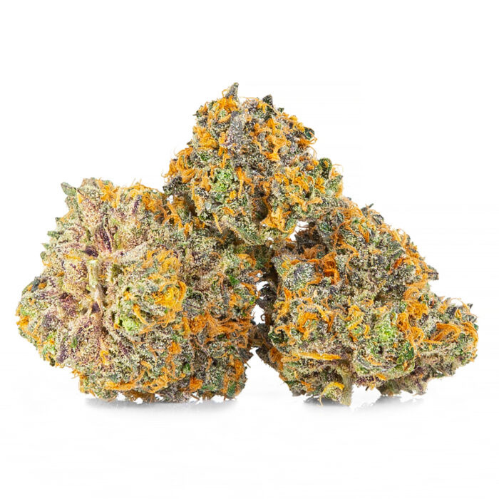 A close-up of Appalachia cannabis buds, featuring dense, frosty green flowers with orange pistils and a dusting of trichomes.
