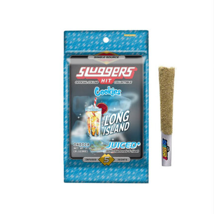 Sluggers Hit 5pck Long Island – infused cannabis pre-rolls in collectible tin, made with premium flower, kief, hash, and diamonds